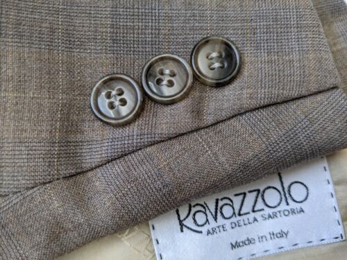 RAVAZZOLO 44R Brown Blue Glen Plaid 2 Vent Jacket Blazer Sport Coat - Picture 4 of 9