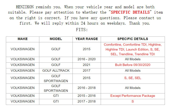 Pastilla de freno delantera trasera de cerámica para VW GTI 2015-2018 2,0 L, 2017 Golf Alltrack 1,8 L Foto 2 de 2