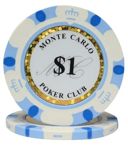 MRC POKER 300PCS 14G MONTE CARLO POKER CLUB POKER CHIPS SET WITH ALUM CASE - Picture 2 of 7