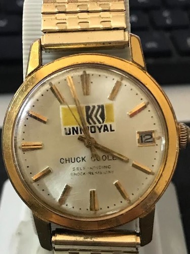 UNIROYAL CHUCK COOLEY 35mm Silver Dial Calendar Automatic Watch RUN (#1508) - Picture 5 of 8