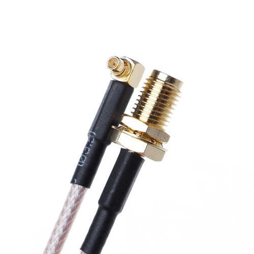 SMA Female to MMCX Male Right Angle Pigtail Cable RG316 15cm 6" - Zdjęcie 2 z 8