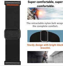 Rugged Outdoor Sports Black Iwatch Adjustable Band Size 42/44/45/49mm