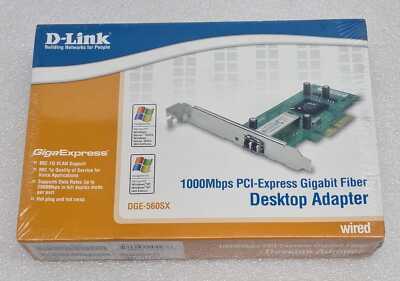 NEW SEALED - D-Link DGE-560SX 1000MBPS PCI Express Gigabit Fiber Desktop Adapter