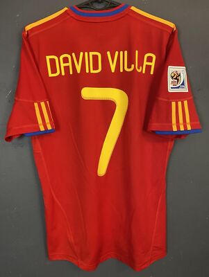 VILLA 7 MENS SPAIN NATIONAL 2010/2011 WINNER FOOTBALL SOCCER SHIRT JERSEY SIZE S