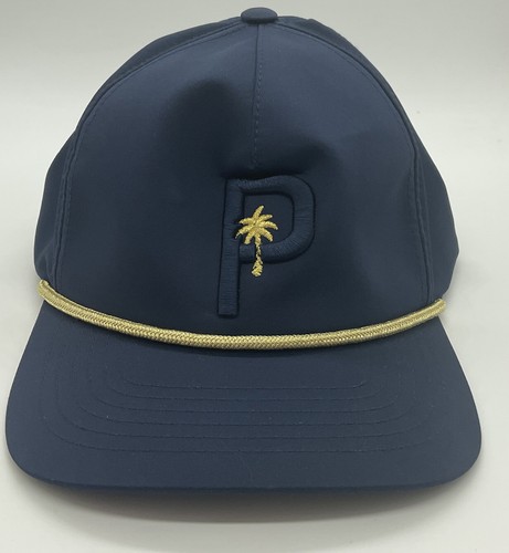 PUMA SNAPBACK GOLF HAT NAVY GOLD TRIM 