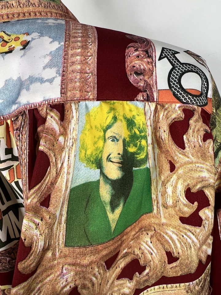 CAMISA MOSCHINO JEANS ROJA IMPRESIÓN PINTURA ARTE XL de colección Foto 4 de 4