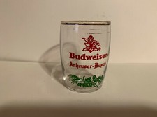 VINTAGE ANHEUSER BUSCH BUDWEISER LOGO GOLD RIMMED SMALL GLASS 1940's