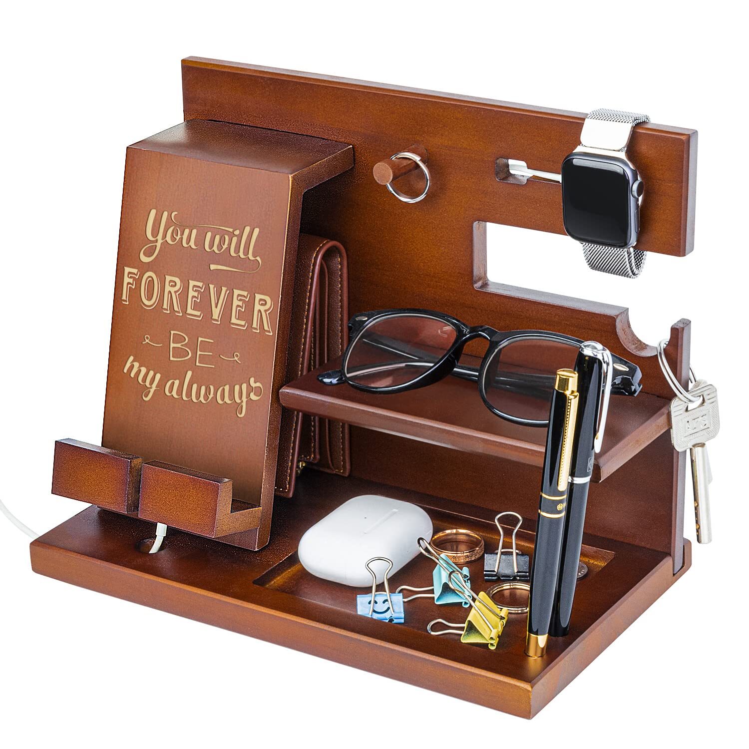 Wood Docking Station For Men Personalized Gifts For Man Wooden Gifts For Husb...