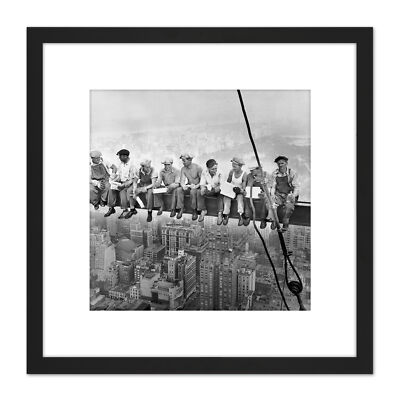 Mittagessen auf einem Wolkenkratzer New York 1932 ikonisches Foto quadratisch gerahmte Wandkunst 8 x 8 Zoll