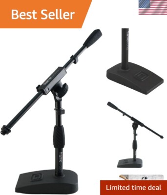 Frameworks Short Weighted Base Microphone Stand with Soft Grip Twist Clutch, ...