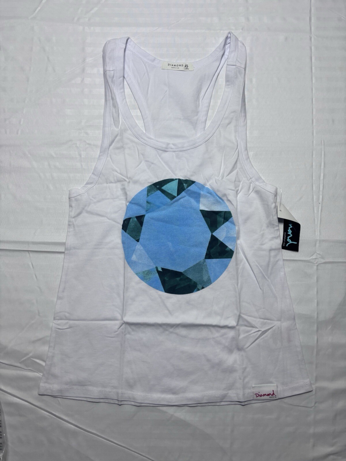 Diamond Supply Co. Graphic Tank Top Women X-Small White Racerback Cotton NWT