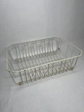 Vintage Rubbermaid Coated Wire Plate/Dish Holder Drying Drain Rack - White
