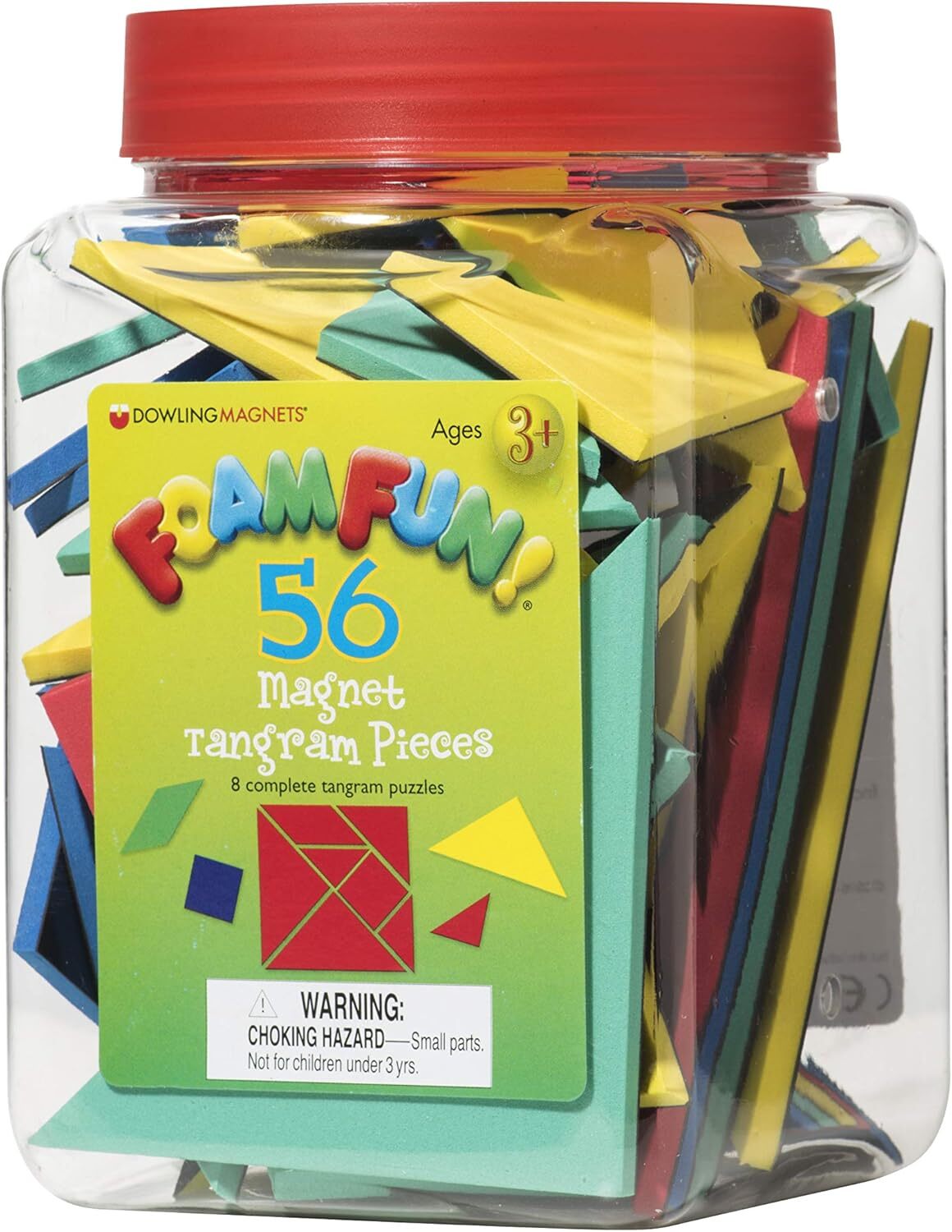 Dowling Magnets Foam Fun Magnet Tangrams, Set of 56