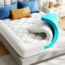 Dual Layer 3 Inch Memory Foam Mattress Topper Full Size, 2 Inch Cooling Gel Memo