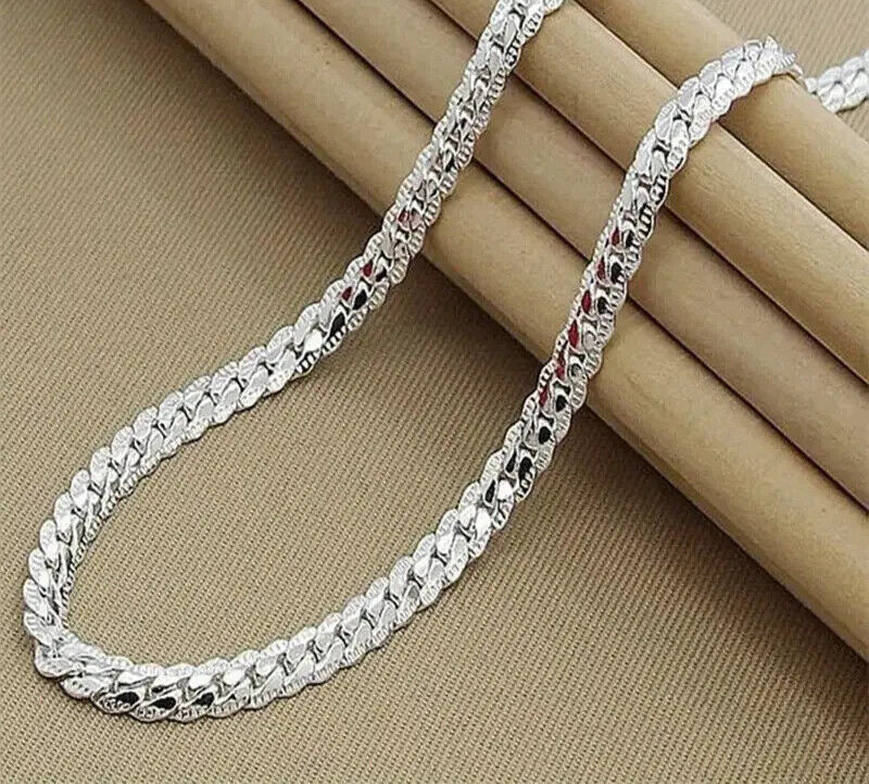 S925 Sterling Silver Side Chain Necklace | eBay