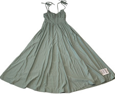 Asos Design Midi Dress Womens Size 2 Tall Sage Green Spaghetti Straps