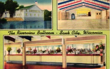 Sauk City, Wisconsin Postcard THE RIVERVIEW BALLROOM 1940s 50s