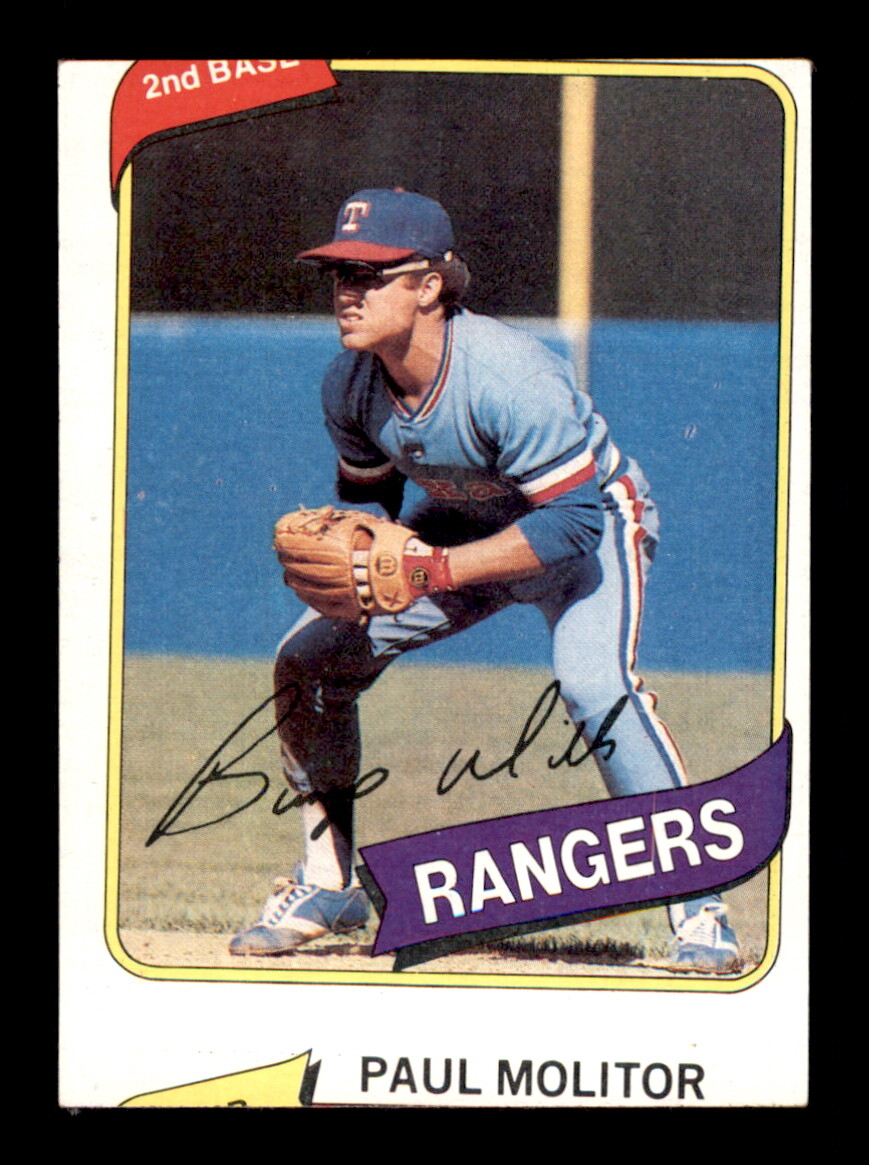 1980 Topps #473 Bump Wills- Paul Molitor Card Top MISCUT - Crease Free