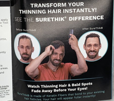 SureThik Men's Hair Thickening Keratin Fibers Starter Kit 30g AUBURN Reddish-Bro