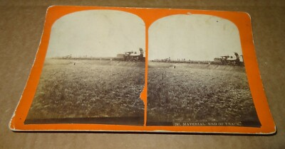 #ad Bingham Canadian Pacific Railway Stereoview Material End of Track Trains Canada $34.50
