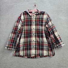 Eddie Bauer Men Button Up Shirt XL Red Plaid Flannel Classic Fit Long Sleeve