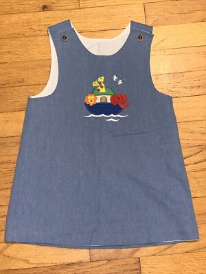 VTG Fast friends Noah s Ark Jumper Dress Size 4 (4T)