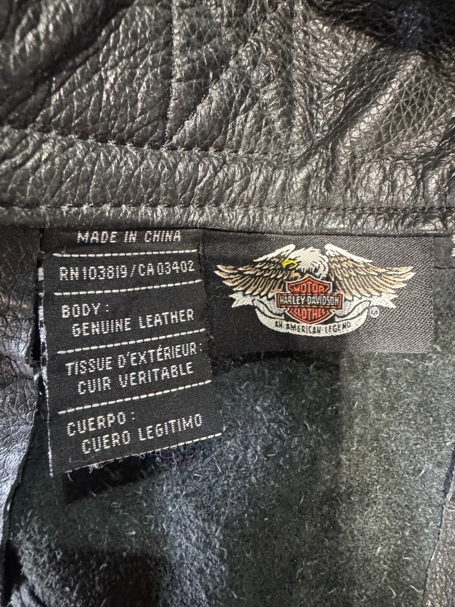 Harley Davidson Motorcycle Black Luxury Leather Riding Chaps Sz S