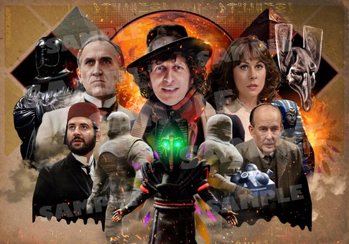 A3 Poster Print Doctor Who Tom Baker 4th Pyramids Of Mars 50th Anniversary Sarah - Picture 1 of 4
