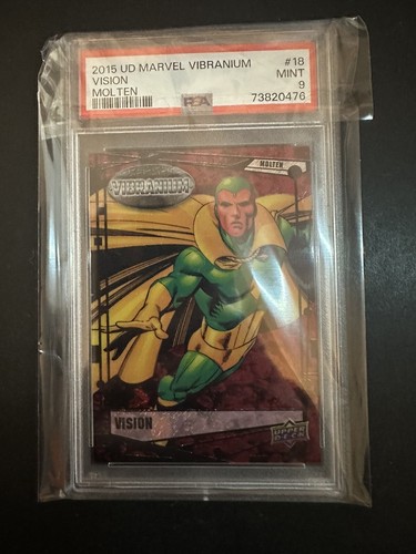 2015 Upper Deck Marvel Vibranium Molten 50/299 Vision #18 PSA 9 MINT