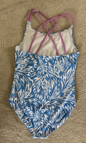 Spyder Youth Girls One Piece Swimsuit & Hooded Cover Up Size LARGE 12/14, Blue - Picture 4 of 10