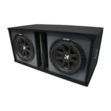 Universal Car Stereo Paintable Ported Dual 12" Kicker Comp C12 Sub Box 2 Ohm