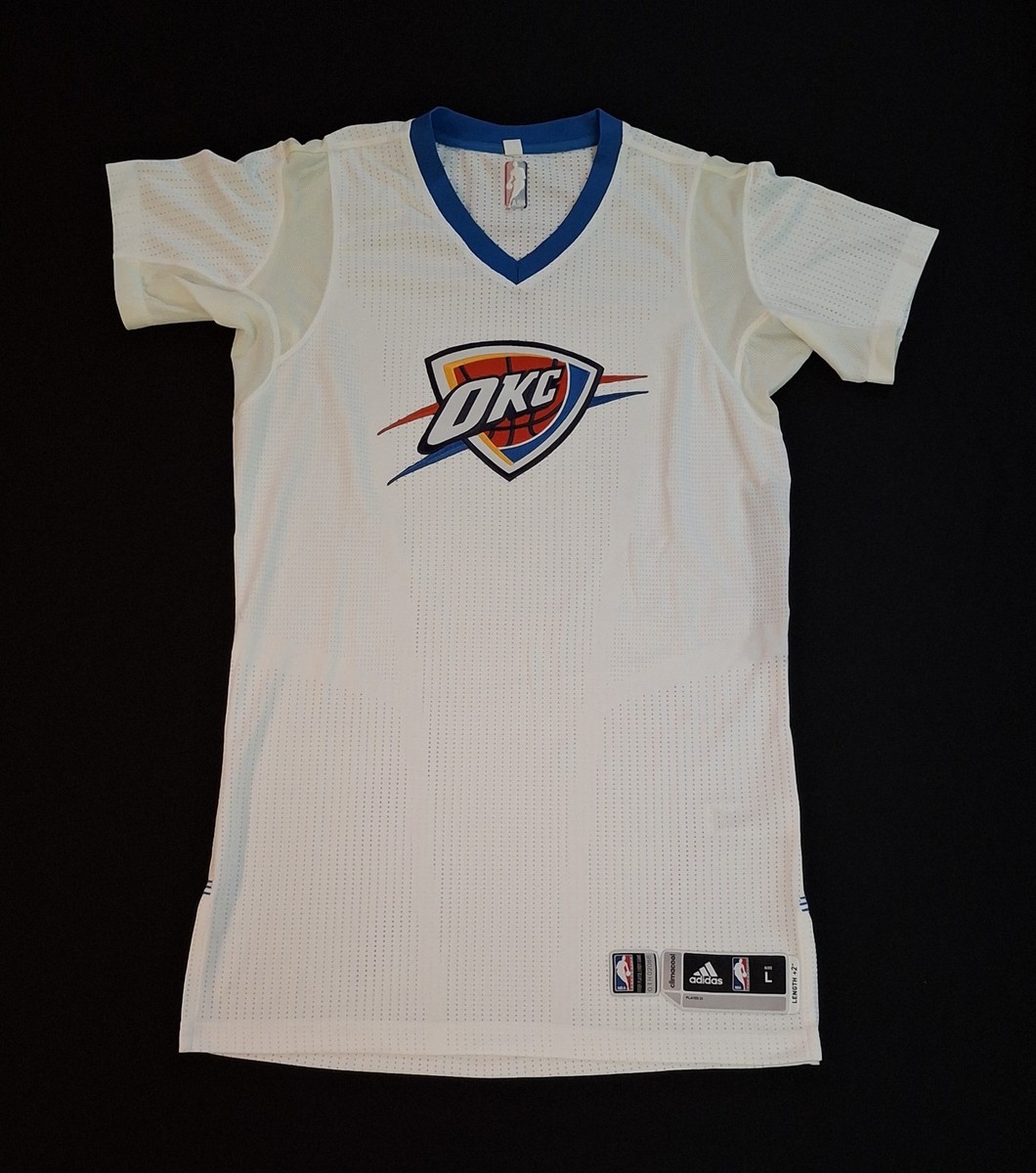 Oklahoma City Thunder OKC Blank Adidas Sleeves Jersey Team Game