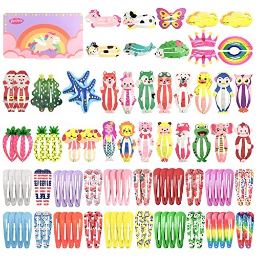 Hair Clips for Girls, 100 Pcs Cute Snap Hair Clips Barrettes for Women Teens