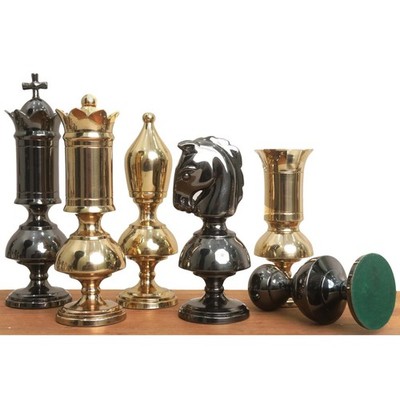 6-Zoll-Luxus-Schachspiel aus Messingmetall der Giant Victorian-Serie   nur Figur