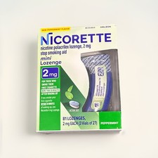 Nicorette 2mg Mini Nicotine Lozenges 01/2027 Mint Flavor  87 Lozenges Total