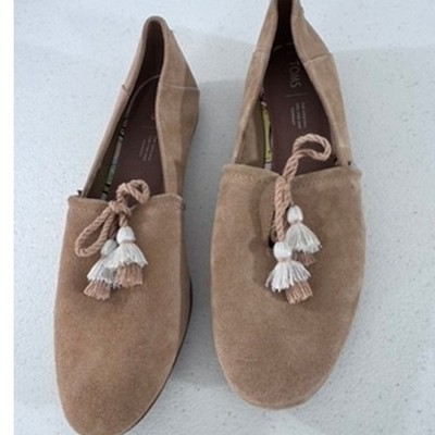 ''Toms'' Tan Flats, Suede, Size 9,