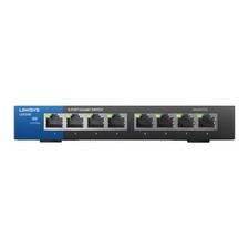 8 Port Linksys LGS108 Unmanaged Switch, Desktop, 8x GbE RJ45, QoS, Mounting Kit 