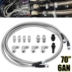 For GM 4L60E 4L80E Flexible SS Braided Transmission Cooler Lines Kit -6AN Hose