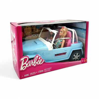 Barbie Doll Vehicle Playset with Accessories, 1 Car + 2 Dolls