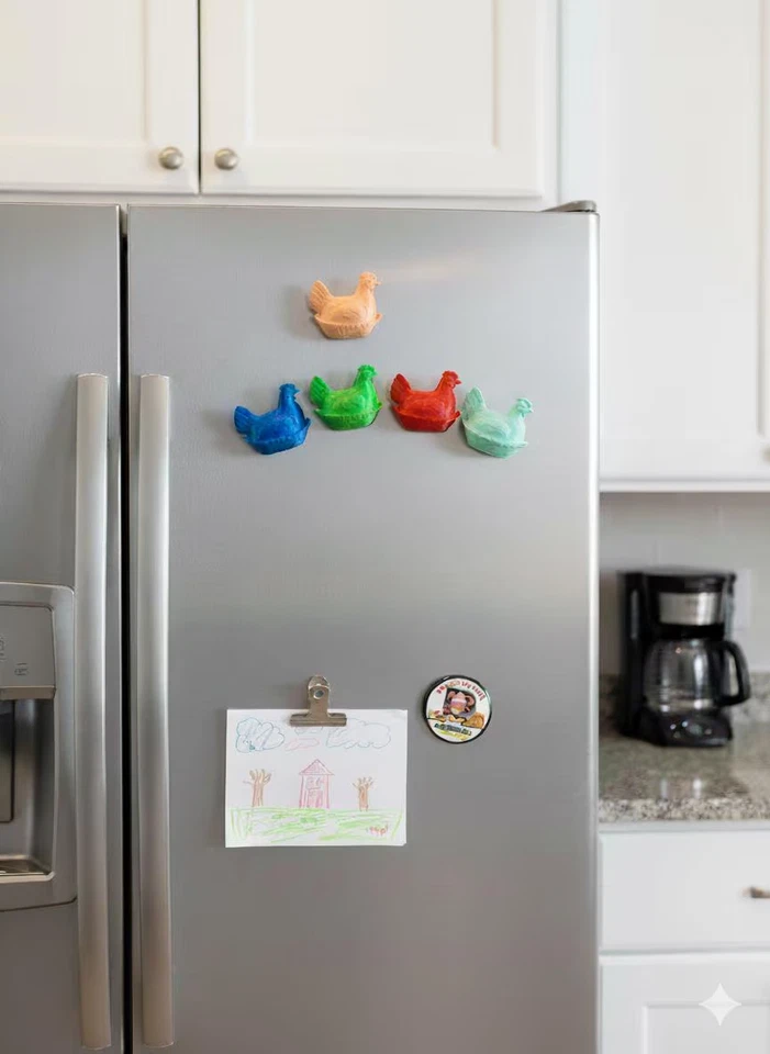 Ретро курица на гнезде холодильник магниты набор из 5 кур фермерский дом кухня декор - Изображение 3 из 4