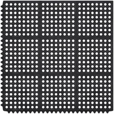 36"x36" Heavy Duty Anti-Fatigue Rubber Mat, Non-Slip, Drainage, Indoor/Outdoor