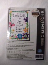 Dimensions Live Life Cross Stitch Kit NEW
