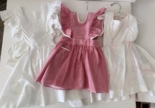 Vintage 1940s-50s Toddler Girls' Apron Dresses, Lot of 3, Approx 18-24 mo/2  3T