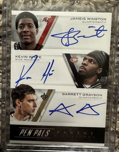 2015 National Treasures Pen Pals Sixes Jameis Winston/White/Yeldon Rookie Auto