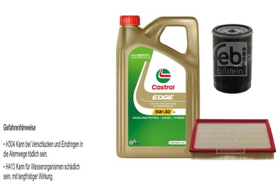 FEBI Inspektionspaket 5L Castrol EDGE Titanium FST 5W-30 LL für Audi Cabriolet