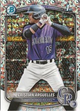 2025 Bowman Chrome Christian Arguelles Refractor SP RC Colorado Rockies