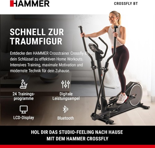 HAMMER Crosstrainer Crosstech XTR BT, Heimtrainer, Fitnessgerät, Fitnesstrainer - Bild 2 von 9