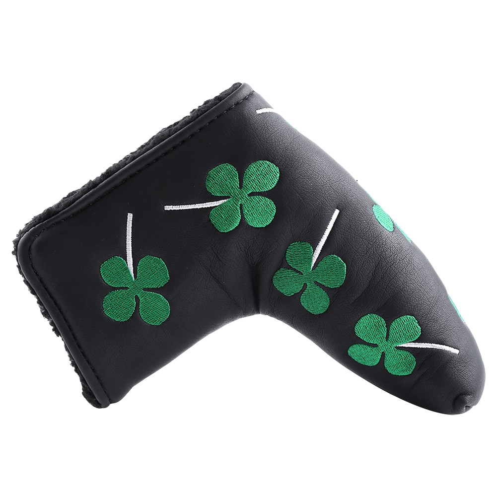 (black)PU Putter Cover Four Leaf Clover Headcover Accessory For A HG