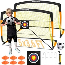 Happy Jump Soccer Goal 7'x5', 6.6‘x3.3', 5'x3.6', 4'x3', 3'x2.2' Soccer Ne