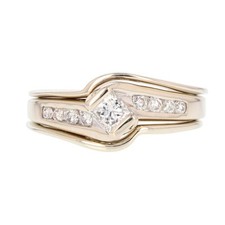 .46ctw Princess Diamond with Accents Wedding Set Rings 14k White Gold Size 6.25